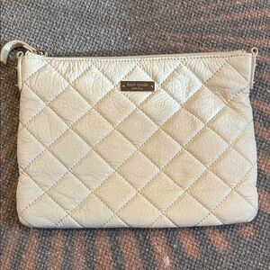 Kate Spade Quilted Cream Wristlet